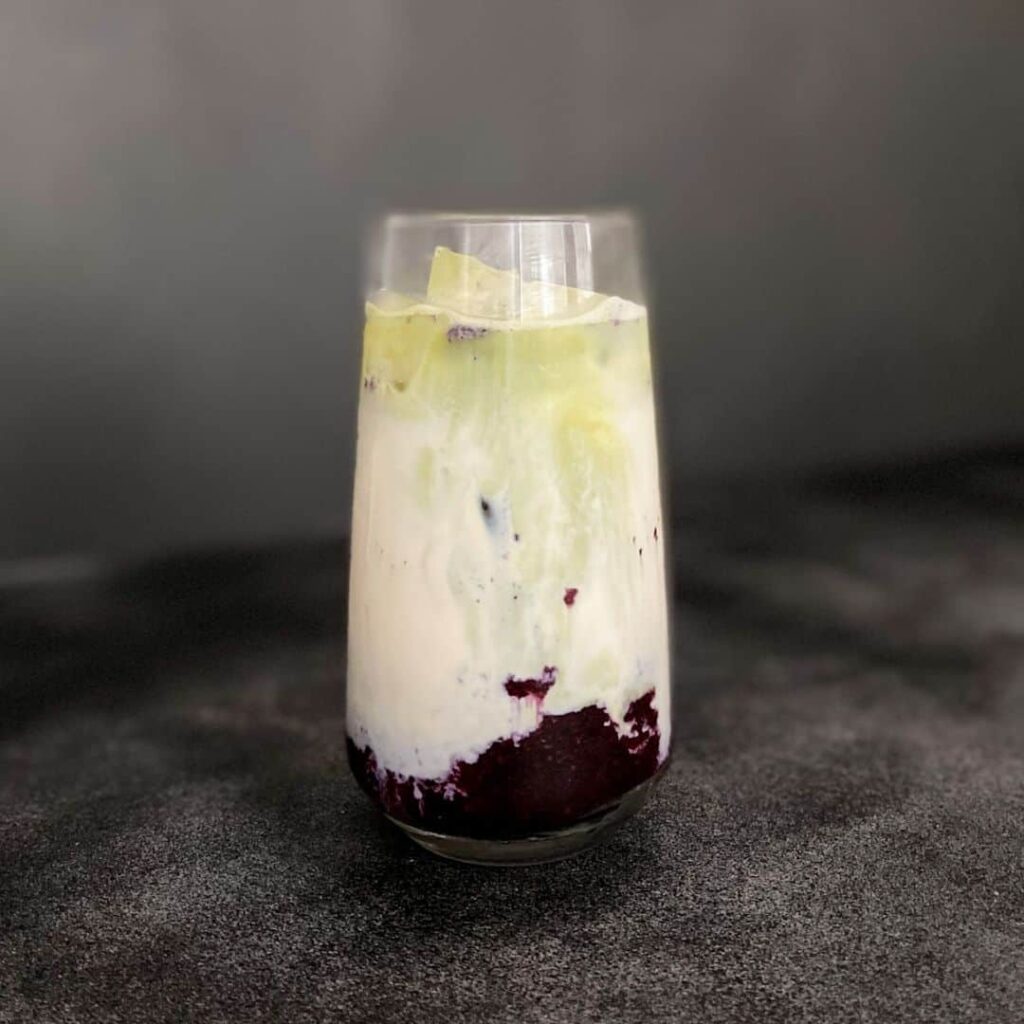 Blueberry Matcha Latte