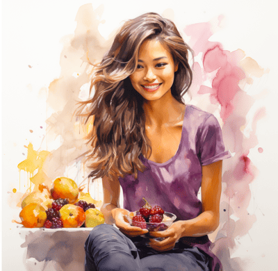 Do cashews cause acne - woman happy eating cashews