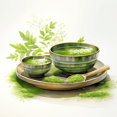 Good matcha vs bad matcha - two cups of matcha
