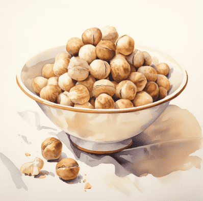 Brazil nuts vs macadamias - bowl of macadamias