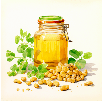 The oil in peanut butter