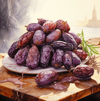 Plate of medjool dates