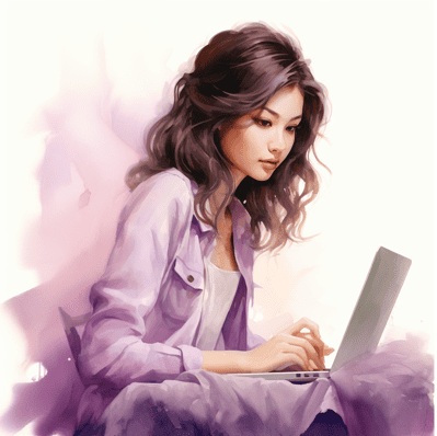 Woman sitting wth her laptop
