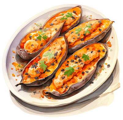 Baked sweet potatoes for a melasma diet plan