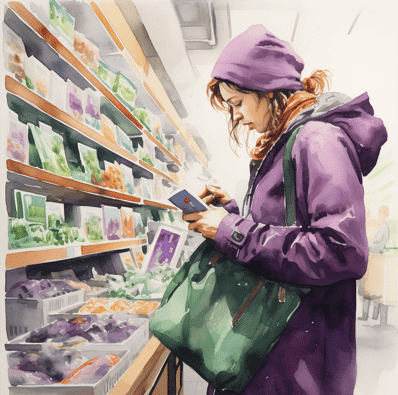 Woman shopping for nuts for weight loss