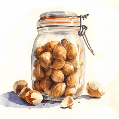 Macadamia nuts vs hazelnuts - Jar of hazelnuts