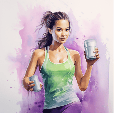 hemp vs whey protein - woman holding hemp protein and whey protein