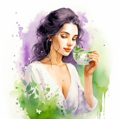Woman drinking tea 