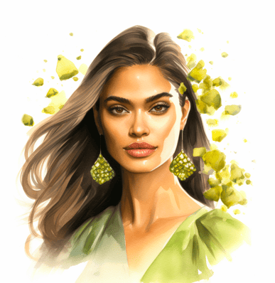 Woman with thick hair from pistachio benefits for hair