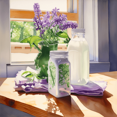 Goat milk on table