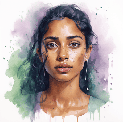 Woman with acne