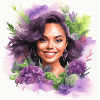 Woman with clear skin eating plant-based diet