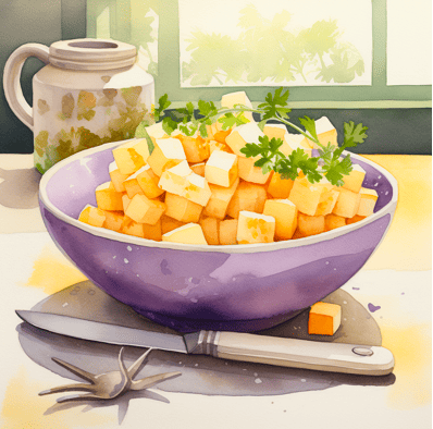 Sliced cantaloupe