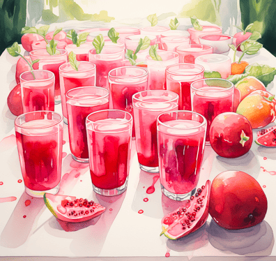 Pink smoothie shots