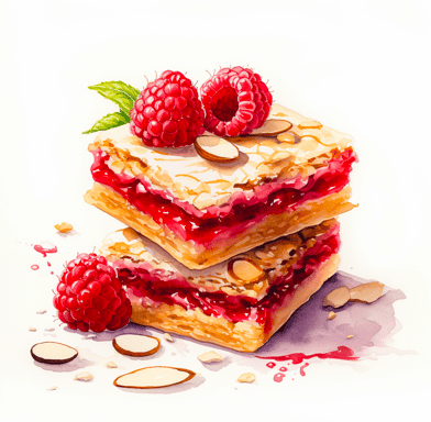 Raspberry and almond bars