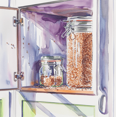 Jar of flaxseeds