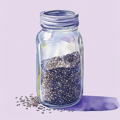 Mason jar of chia seeds