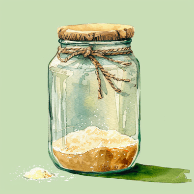 Jar of psyllium husk