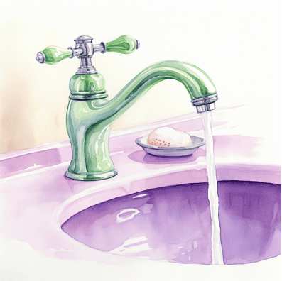 Hard water from a tap faucet