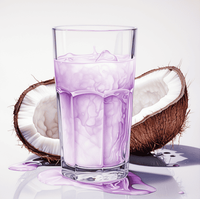 Glass of coconut milk