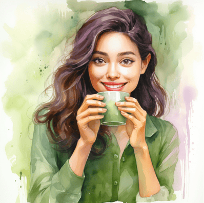 Woman drinking milk