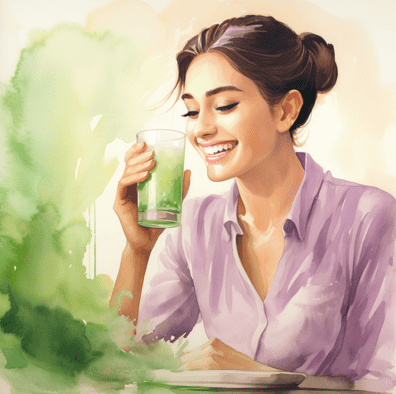 Woman enjoying milk