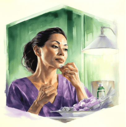 Woman doing skincare